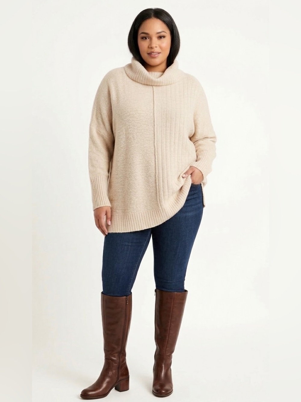 Lily Morgan Comfy Cream Sweater Plus Size Woman 3X